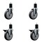 Service Caster 5'' Thermoplastic Rubber Wheel Swivel 1-3/4'' Expanding Stem Caster Set 2 Brakes, 4PK SCC-EX20S514-TPRB-2-PLB-2-134 - alternate 1